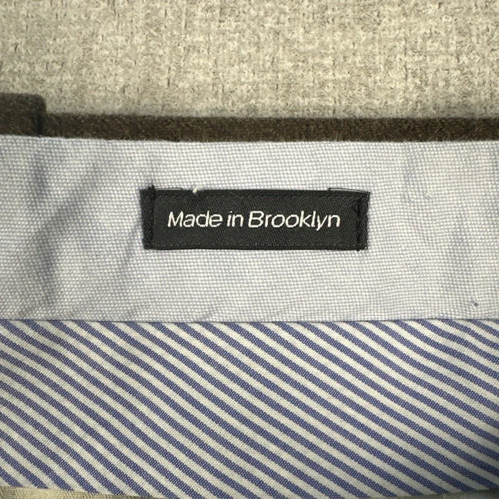Epaulet Pants Men 31 Brown Wool‎ Made in USA Brooklyn NYC tailored trussers